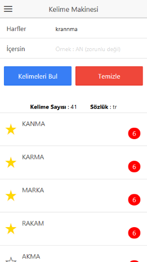 Kelime Makinesi Ekran Görüntüsü